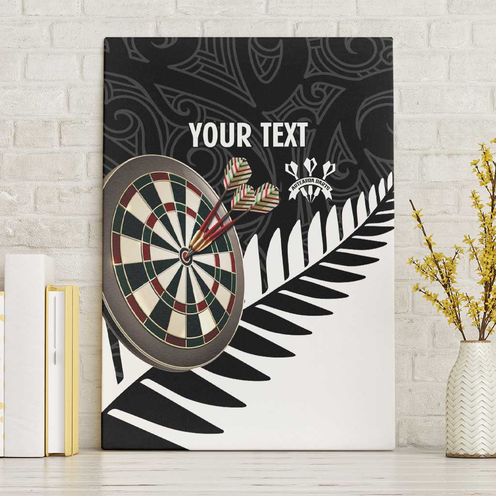 Personalised New Zealand Darts Canvas Wall Art Silver Fern Aotearoa Maori Pattern - Aussie Hoodie