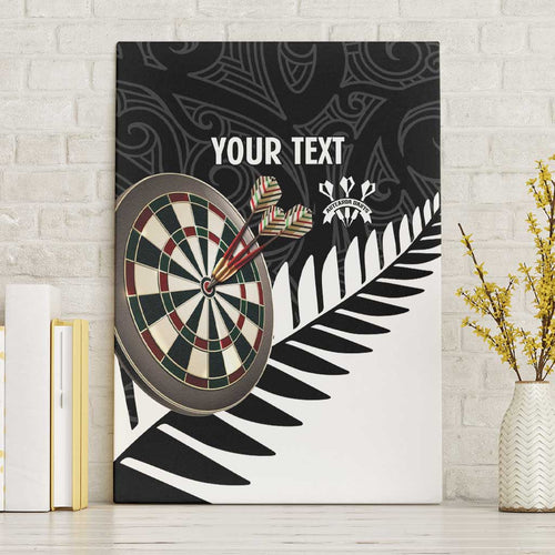 Personalised New Zealand Darts Canvas Wall Art Silver Fern Aotearoa Maori Pattern - Aussie Hoodie