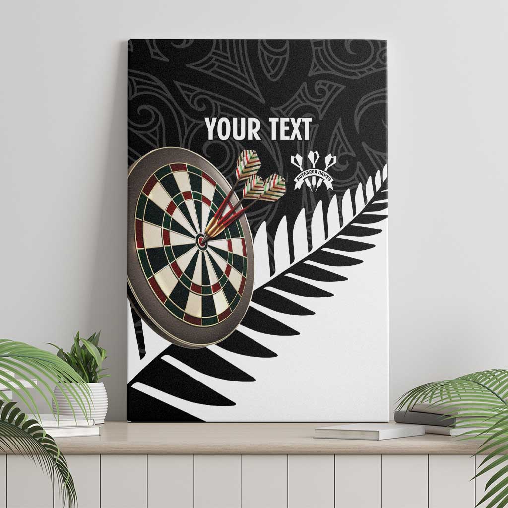 Personalised New Zealand Darts Canvas Wall Art Silver Fern Aotearoa Maori Pattern - Aussie Hoodie