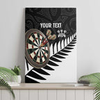 Personalised New Zealand Darts Canvas Wall Art Silver Fern Aotearoa Maori Pattern - Aussie Hoodie