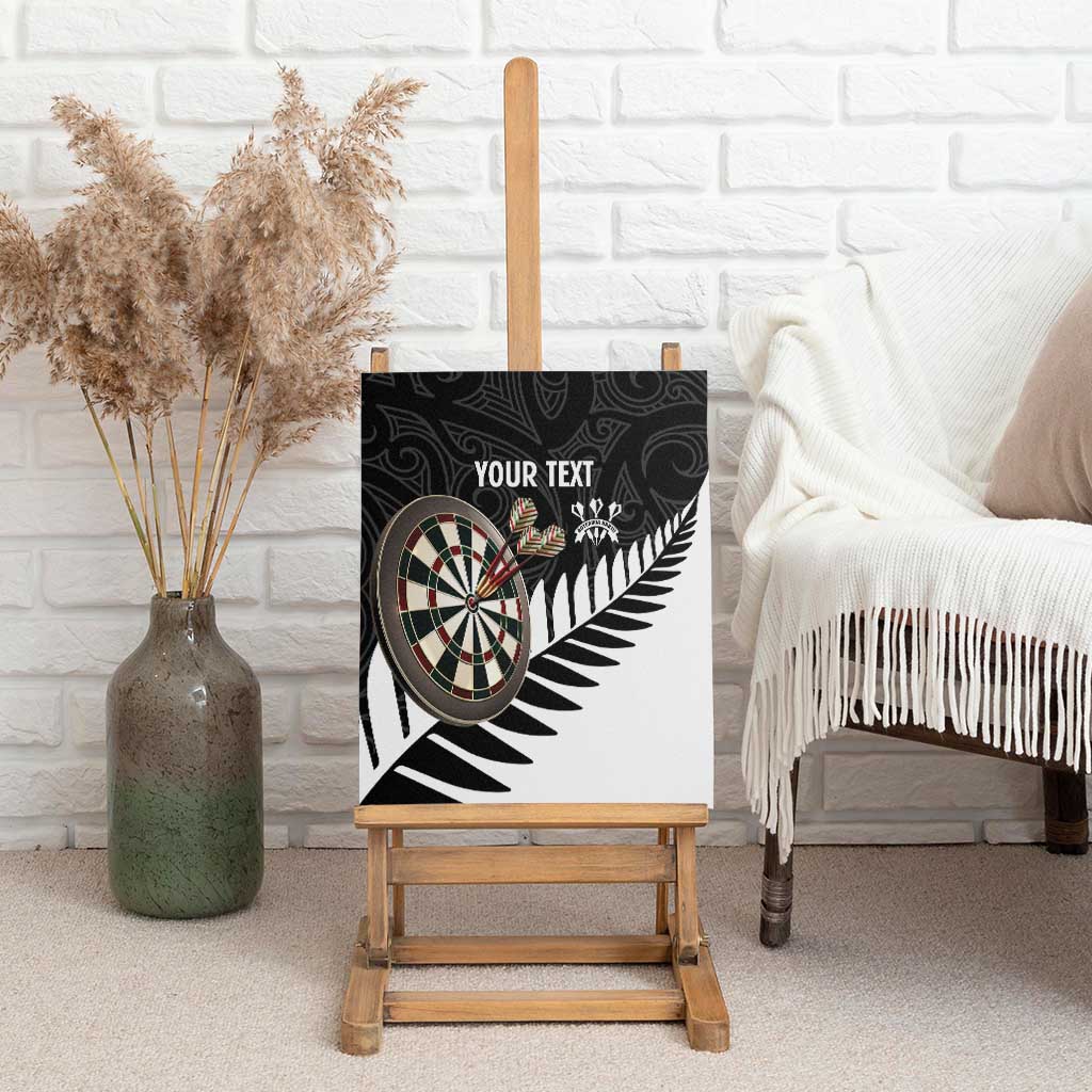 Personalised New Zealand Darts Canvas Wall Art Silver Fern Aotearoa Maori Pattern - Aussie Hoodie