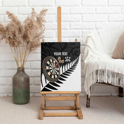Personalised New Zealand Darts Canvas Wall Art Silver Fern Aotearoa Maori Pattern - Aussie Hoodie