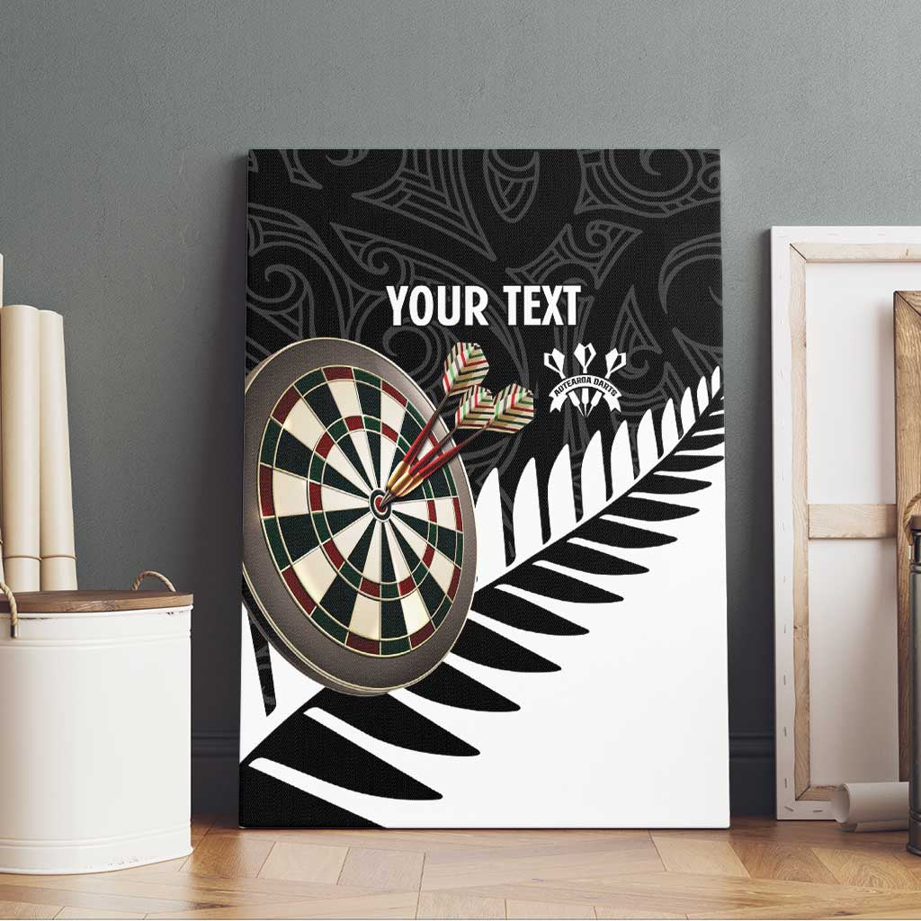Personalised New Zealand Darts Canvas Wall Art Silver Fern Aotearoa Maori Pattern - Aussie Hoodie