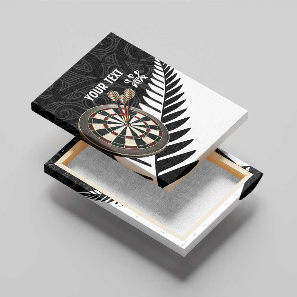 Personalised New Zealand Darts Canvas Wall Art Silver Fern Aotearoa Maori Pattern - Aussie Hoodie