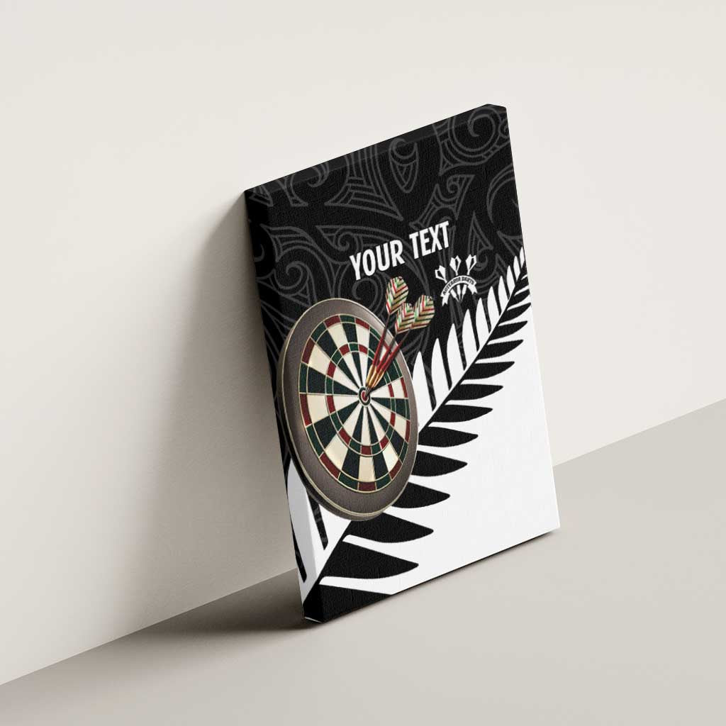 Personalised New Zealand Darts Canvas Wall Art Silver Fern Aotearoa Maori Pattern - Aussie Hoodie