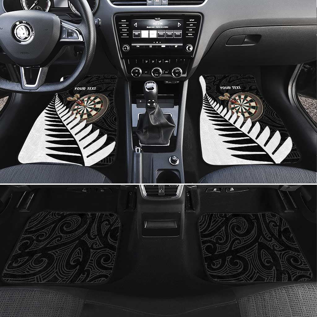 Personalised New Zealand Darts Car Mats Silver Fern Aotearoa Maori Pattern - Aussie Hoodie