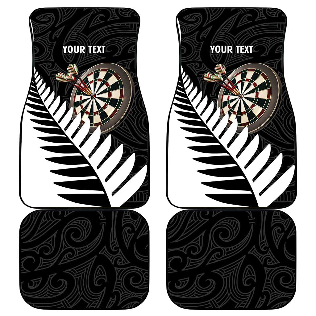 Personalised New Zealand Darts Car Mats Silver Fern Aotearoa Maori Pattern - Aussie Hoodie