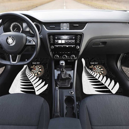 Personalised New Zealand Darts Car Mats Silver Fern Aotearoa Maori Pattern - Aussie Hoodie