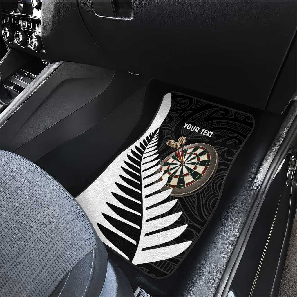 Personalised New Zealand Darts Car Mats Silver Fern Aotearoa Maori Pattern - Aussie Hoodie