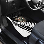 Personalised New Zealand Darts Car Mats Silver Fern Aotearoa Maori Pattern - Aussie Hoodie
