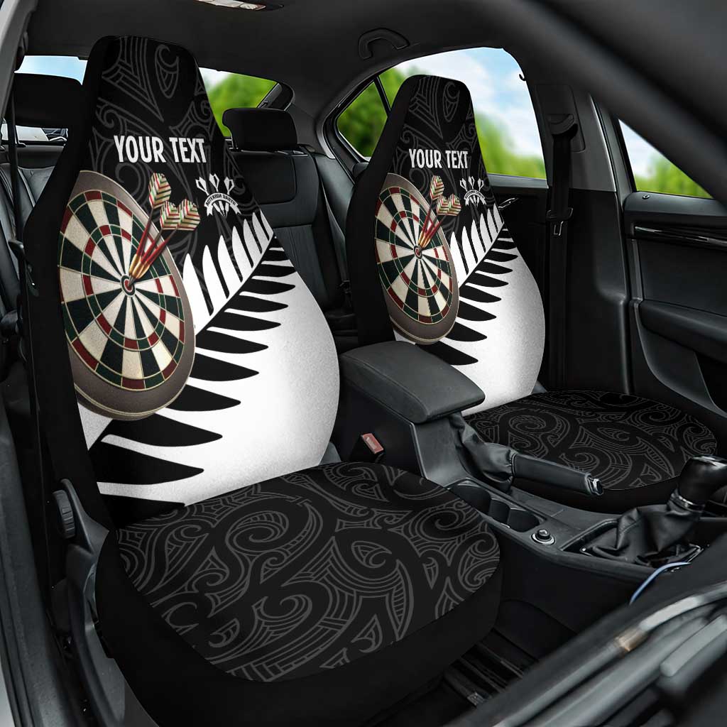 Personalised New Zealand Darts Car Seat Cover Silver Fern Aotearoa Maori Pattern - Aussie Hoodie