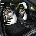 Personalised New Zealand Darts Car Seat Cover Silver Fern Aotearoa Maori Pattern - Aussie Hoodie