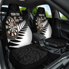 Personalised New Zealand Darts Car Seat Cover Silver Fern Aotearoa Maori Pattern - Aussie Hoodie