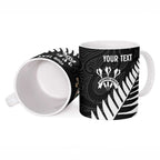 Personalised New Zealand Darts Ceramic Mug Silver Fern Aotearoa Maori Pattern - Aussie Hoodie