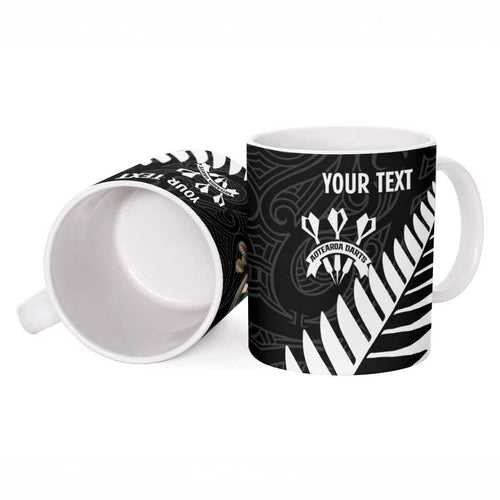 Personalised New Zealand Darts Ceramic Mug Silver Fern Aotearoa Maori Pattern - Aussie Hoodie