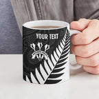 Personalised New Zealand Darts Ceramic Mug Silver Fern Aotearoa Maori Pattern - Aussie Hoodie