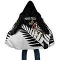 Personalised New Zealand Darts Cloak Silver Fern Aotearoa Maori Pattern - Aussie Hoodie