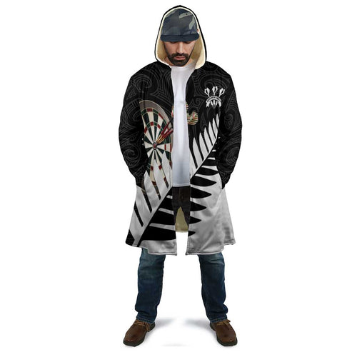 Personalised New Zealand Darts Cloak Silver Fern Aotearoa Maori Pattern - Aussie Hoodie