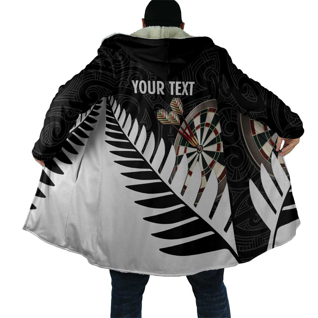 Personalised New Zealand Darts Cloak Silver Fern Aotearoa Maori Pattern - Aussie Hoodie