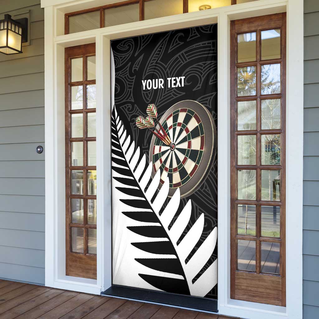 Personalised New Zealand Darts Door Cover Silver Fern Aotearoa Maori Pattern - Aussie Hoodie