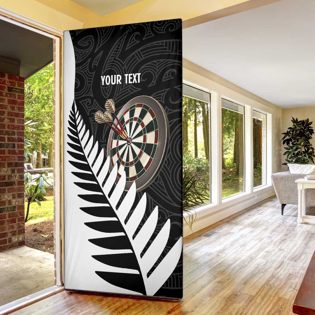 Personalised New Zealand Darts Door Cover Silver Fern Aotearoa Maori Pattern - Aussie Hoodie