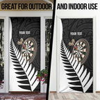 Personalised New Zealand Darts Door Cover Silver Fern Aotearoa Maori Pattern - Aussie Hoodie