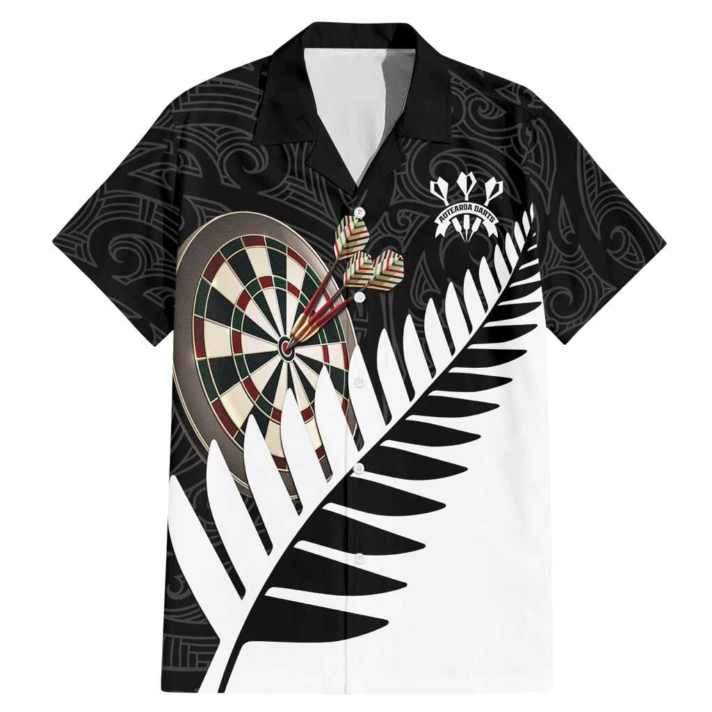Personalised New Zealand Darts Family Matching Mermaid Dress and Hawaiian Shirt Silver Fern Aotearoa Maori Pattern - Aussie Hoodie