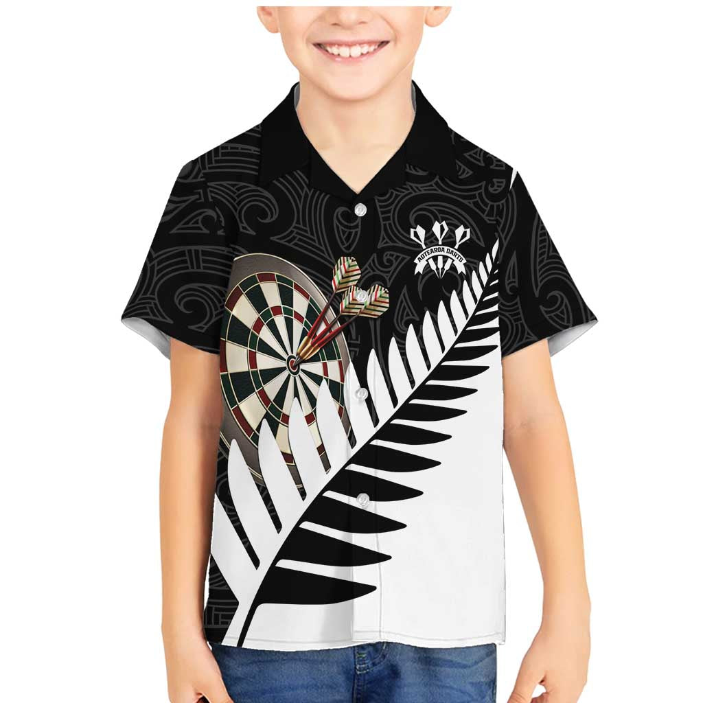 Personalised New Zealand Darts Family Matching Mermaid Dress and Hawaiian Shirt Silver Fern Aotearoa Maori Pattern - Aussie Hoodie