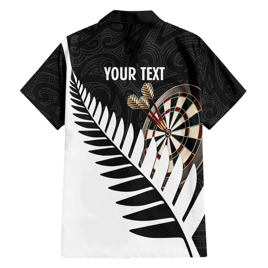 Personalised New Zealand Darts Family Matching Off Shoulder Maxi Dress and Hawaiian Shirt Silver Fern Aotearoa Maori Pattern - Aussie Hoodie