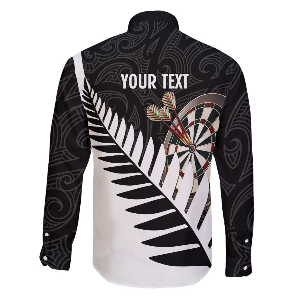Personalised New Zealand Darts Family Matching Off Shoulder Maxi Dress and Hawaiian Shirt Silver Fern Aotearoa Maori Pattern - Aussie Hoodie