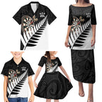 Personalised New Zealand Darts Family Matching Puletasi and Hawaiian Shirt Silver Fern Aotearoa Maori Pattern - Aussie Hoodie