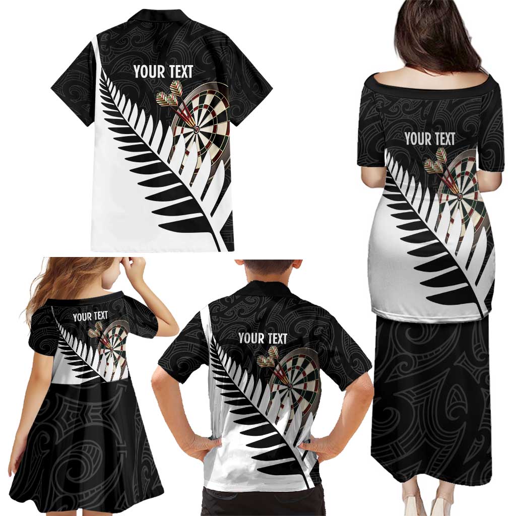 Personalised New Zealand Darts Family Matching Puletasi and Hawaiian Shirt Silver Fern Aotearoa Maori Pattern - Aussie Hoodie