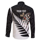 Personalised New Zealand Darts Family Matching Puletasi and Hawaiian Shirt Silver Fern Aotearoa Maori Pattern - Aussie Hoodie