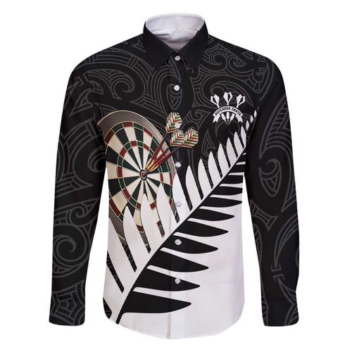 Personalised New Zealand Darts Family Matching Short Sleeve Bodycon Dress and Hawaiian Shirt Silver Fern Aotearoa Maori Pattern - Aussie Hoodie