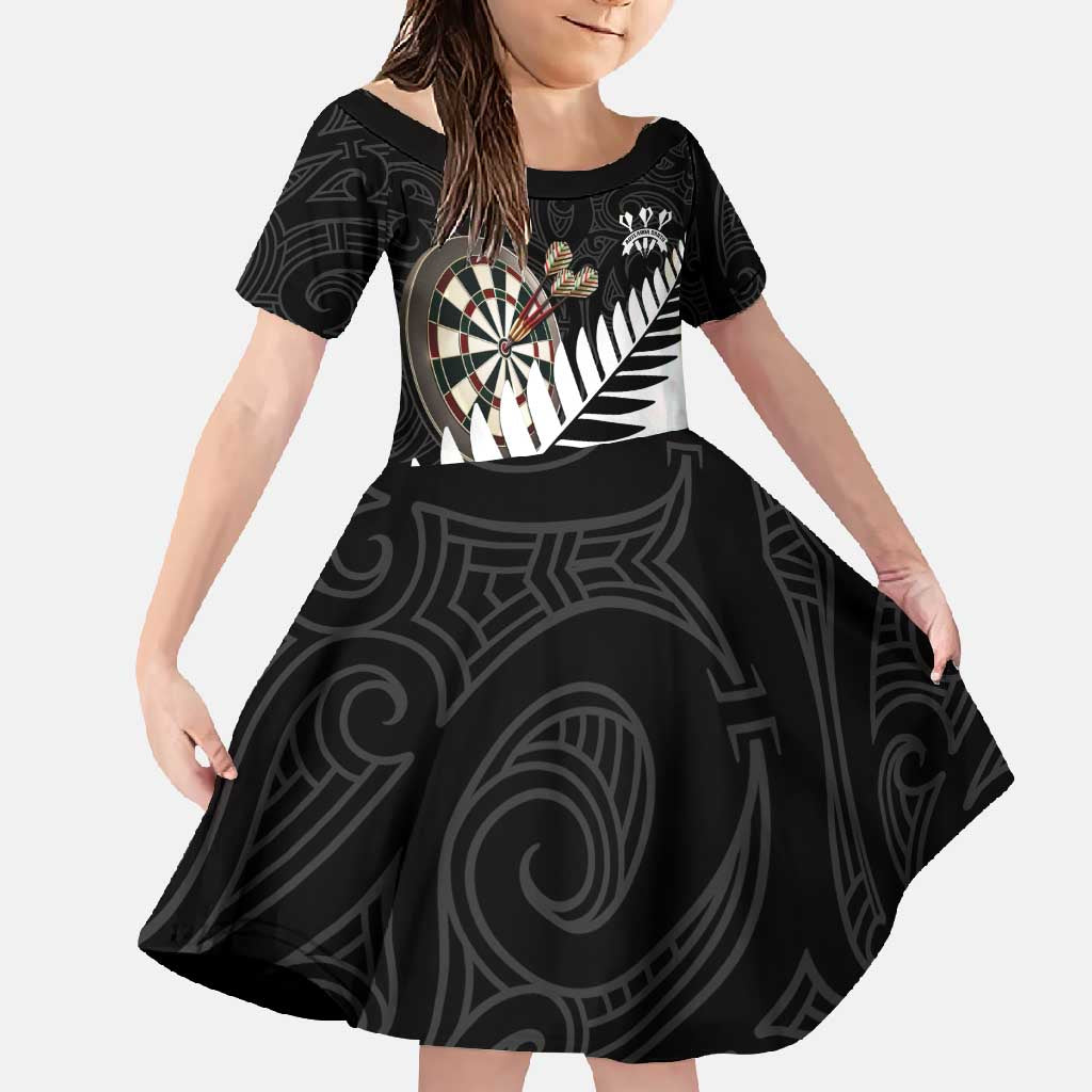 Personalised New Zealand Darts Family Matching Summer Maxi Dress and Hawaiian Shirt Silver Fern Aotearoa Maori Pattern - Aussie Hoodie