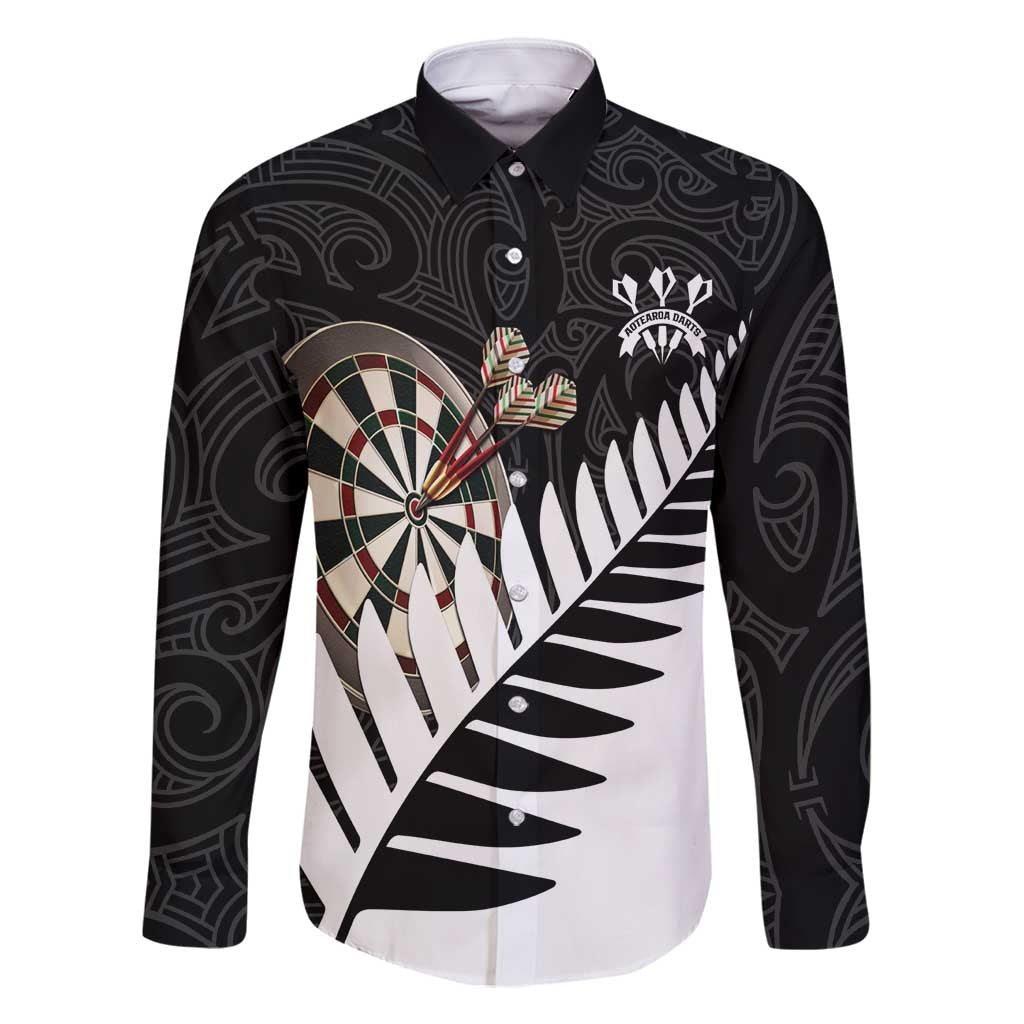 Personalised New Zealand Darts Family Matching Summer Maxi Dress and Hawaiian Shirt Silver Fern Aotearoa Maori Pattern - Aussie Hoodie