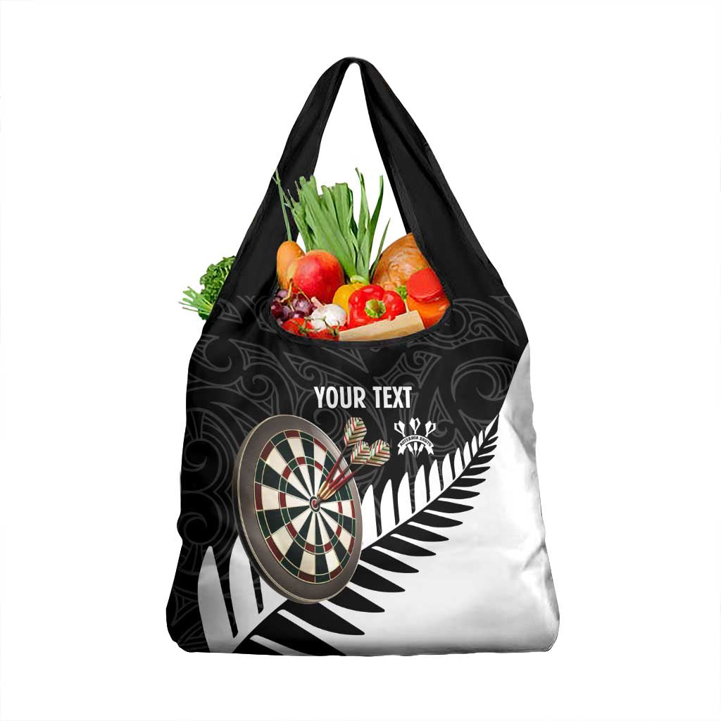 Personalised New Zealand Darts Grocery Bag Silver Fern Aotearoa Maori Pattern - Aussie Hoodie