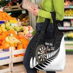 Personalised New Zealand Darts Grocery Bag Silver Fern Aotearoa Maori Pattern - Aussie Hoodie