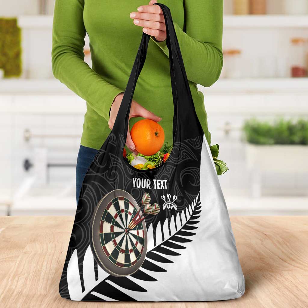 Personalised New Zealand Darts Grocery Bag Silver Fern Aotearoa Maori Pattern - Aussie Hoodie