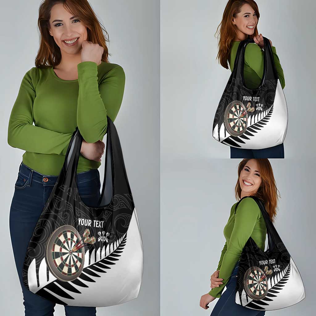 Personalised New Zealand Darts Grocery Bag Silver Fern Aotearoa Maori Pattern - Aussie Hoodie