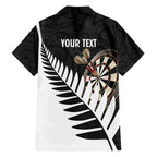 Personalised New Zealand Darts Hawaiian Shirt Silver Fern Aotearoa Maori Pattern - Aussie Hoodie