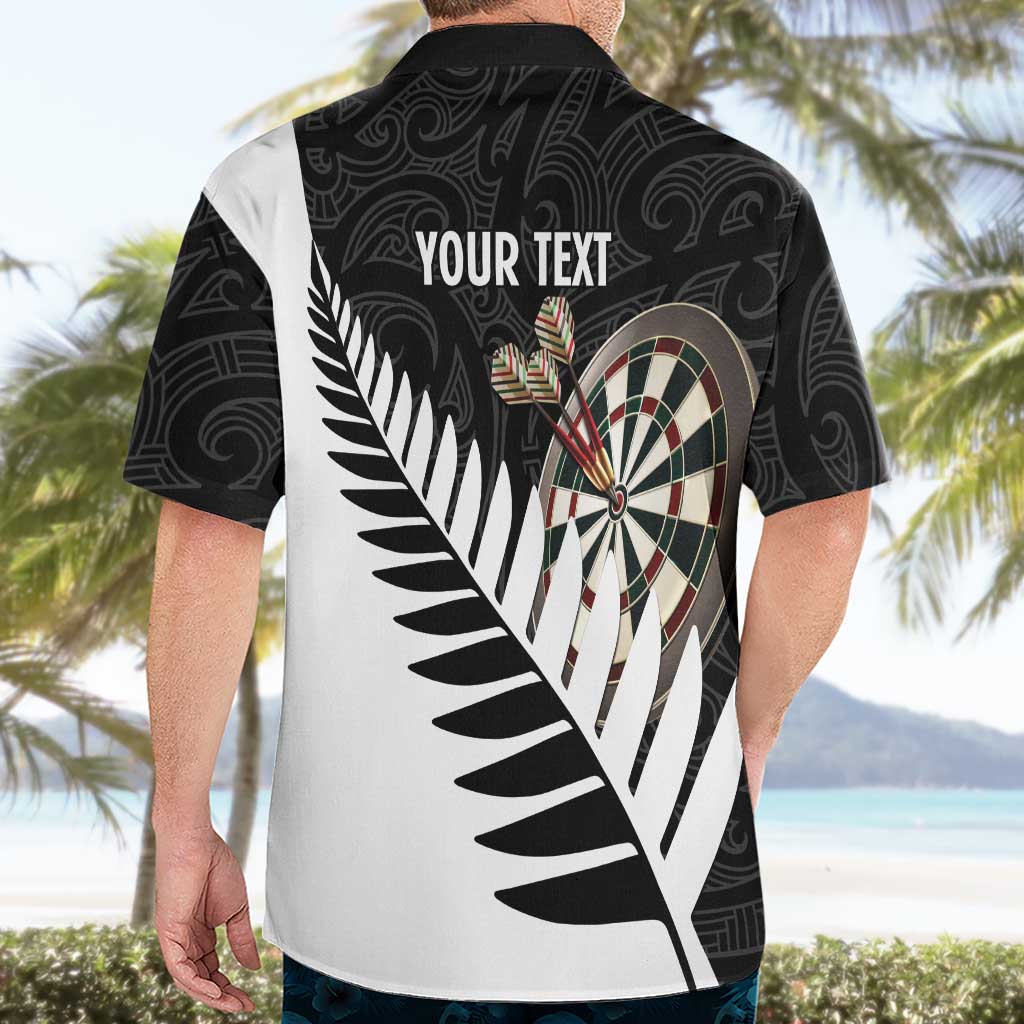 Personalised New Zealand Darts Hawaiian Shirt Silver Fern Aotearoa Maori Pattern - Aussie Hoodie