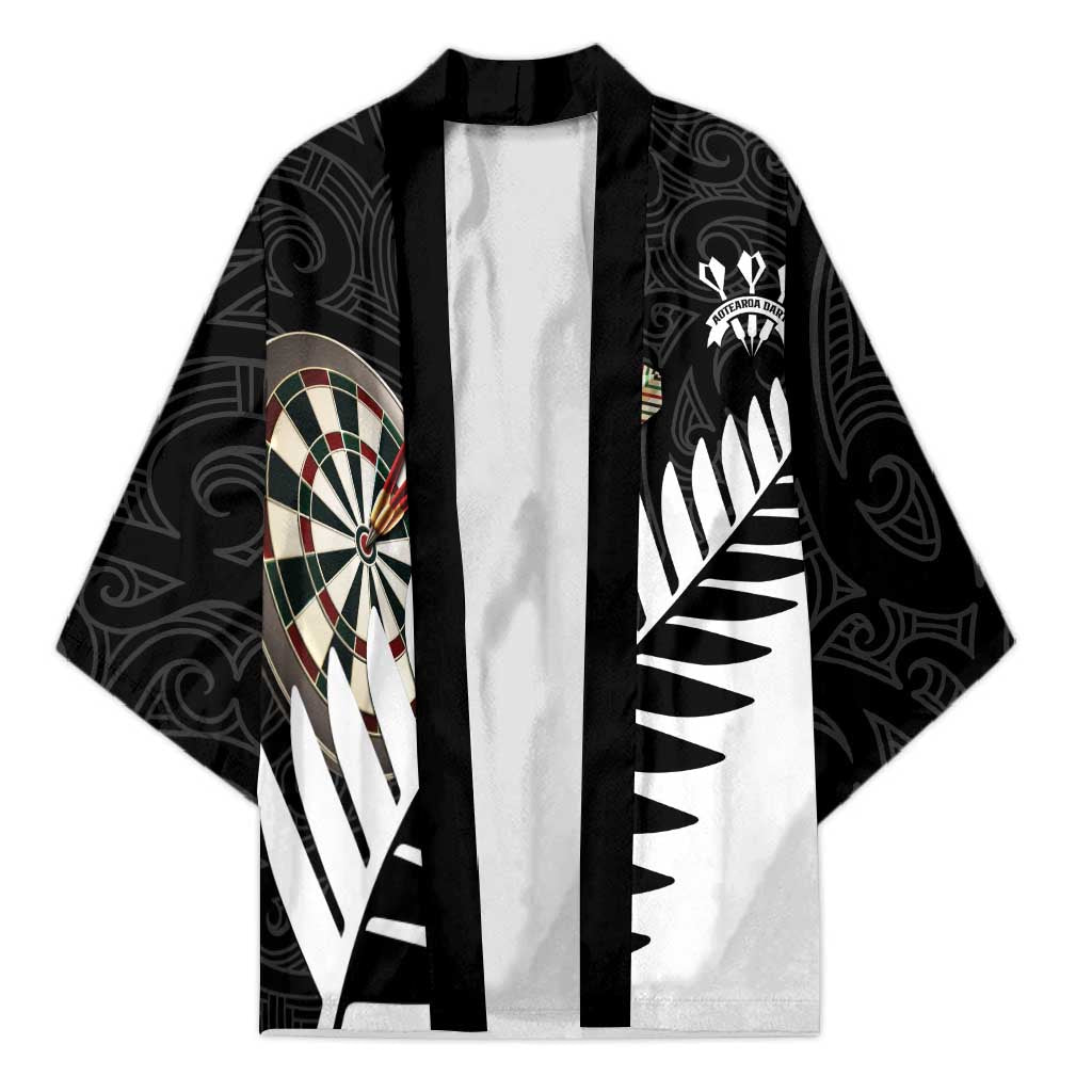 Personalised New Zealand Darts Kimono Silver Fern Aotearoa Maori Pattern - Aussie Hoodie