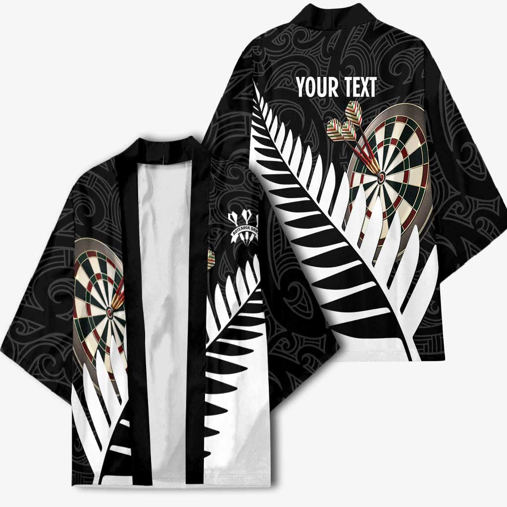 Personalised New Zealand Darts Kimono Silver Fern Aotearoa Maori Pattern - Aussie Hoodie