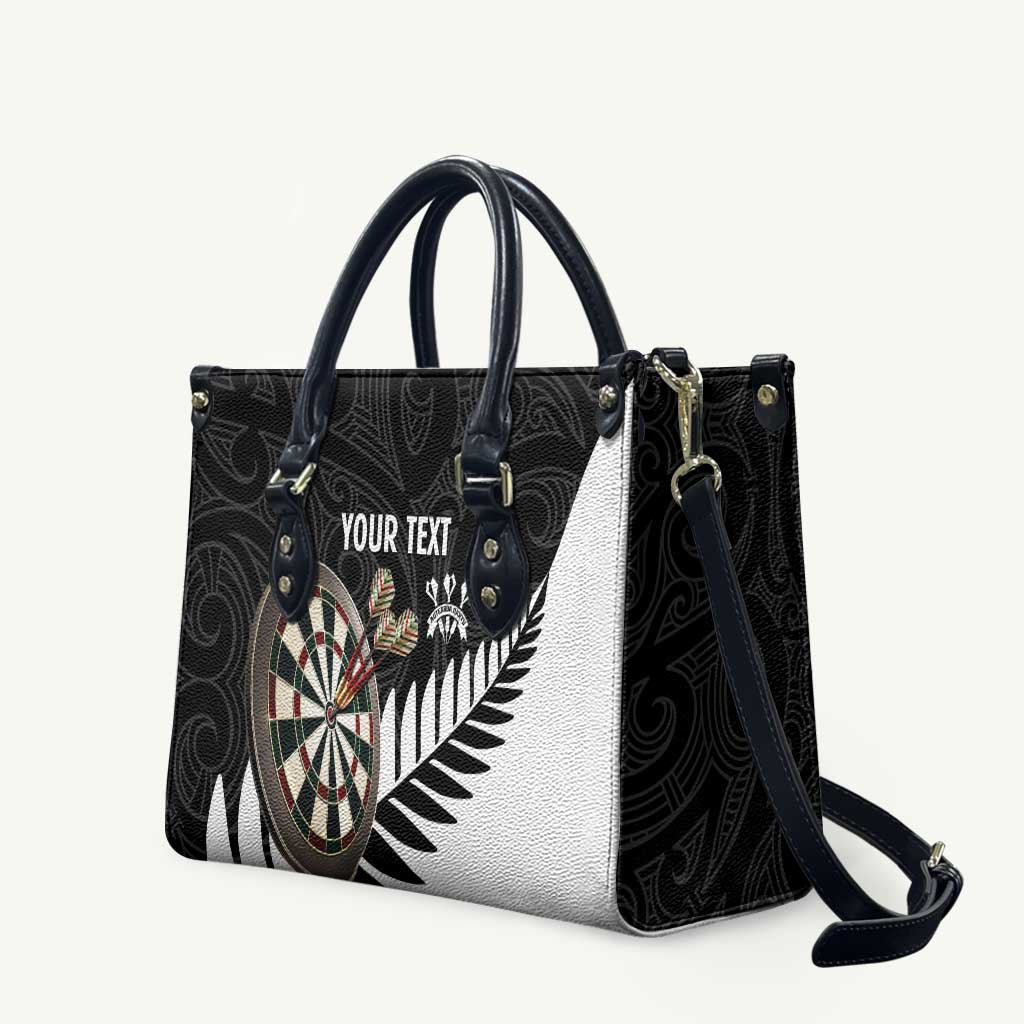 Personalised New Zealand Darts Leather Bag Silver Fern Aotearoa Maori Pattern - Aussie Hoodie