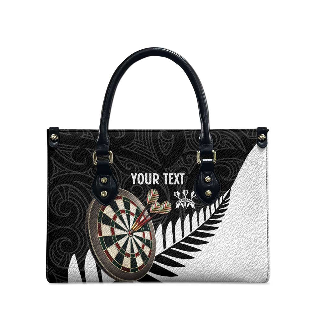 Personalised New Zealand Darts Leather Bag Silver Fern Aotearoa Maori Pattern - Aussie Hoodie