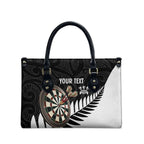 Personalised New Zealand Darts Leather Bag Silver Fern Aotearoa Maori Pattern - Aussie Hoodie