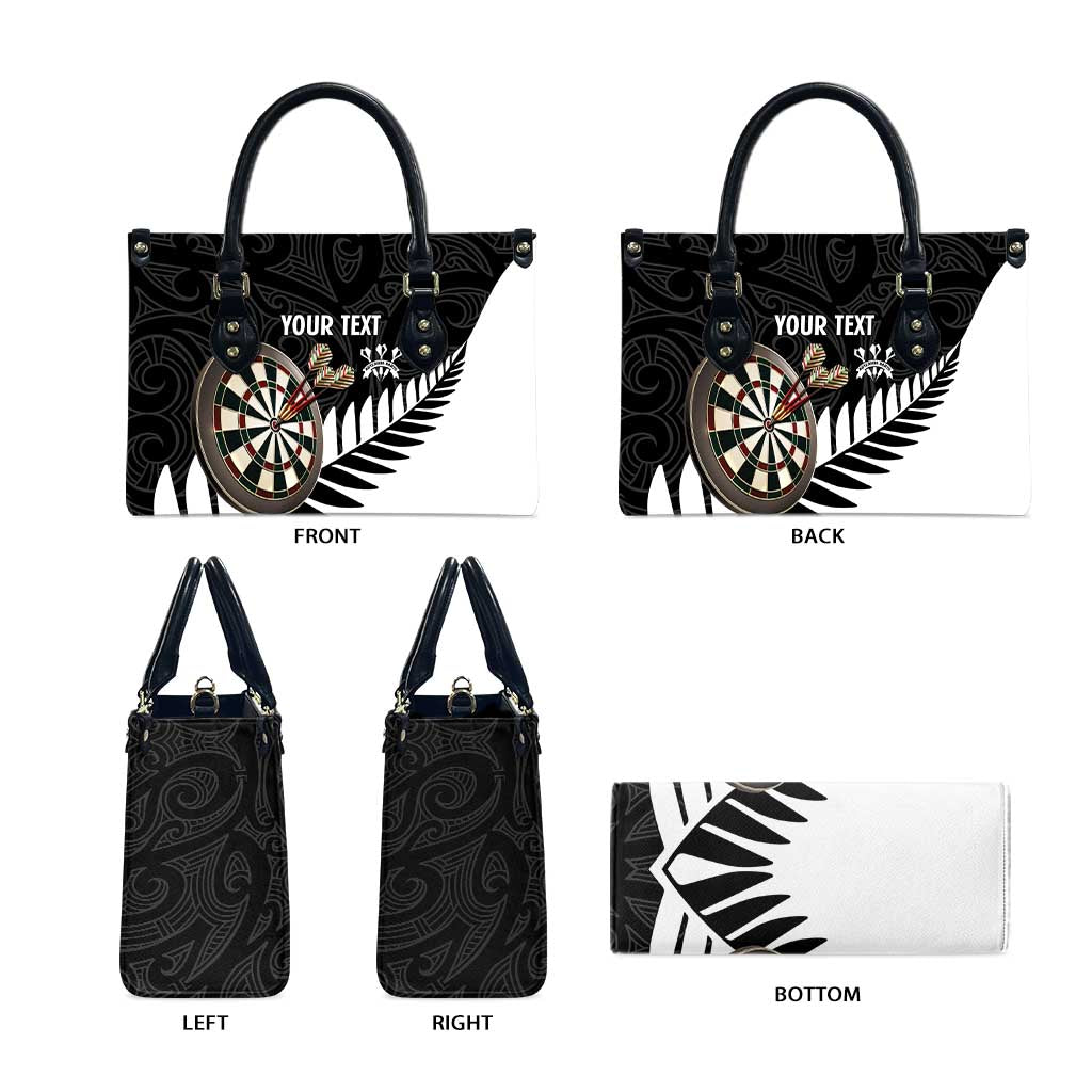 Personalised New Zealand Darts Leather Bag Silver Fern Aotearoa Maori Pattern - Aussie Hoodie
