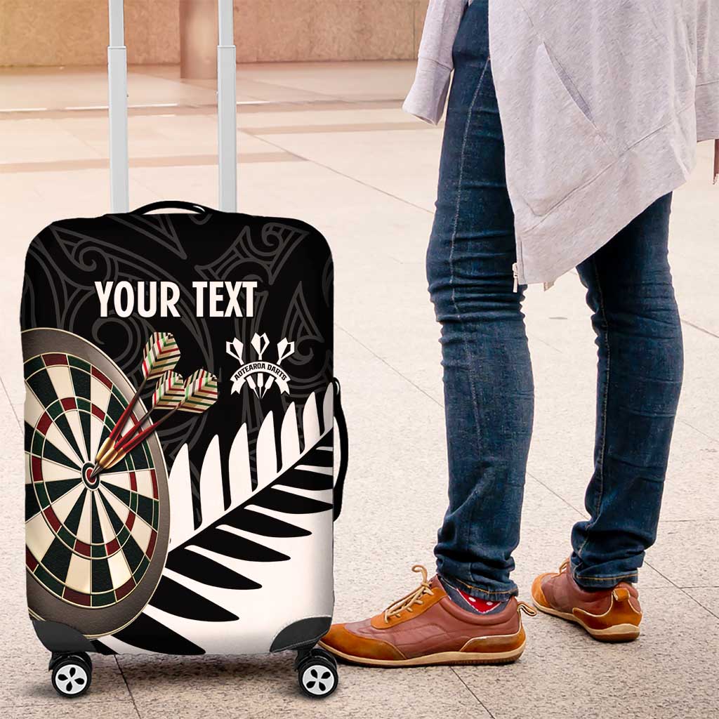 Personalised New Zealand Darts Luggage Cover Silver Fern Aotearoa Maori Pattern - Aussie Hoodie
