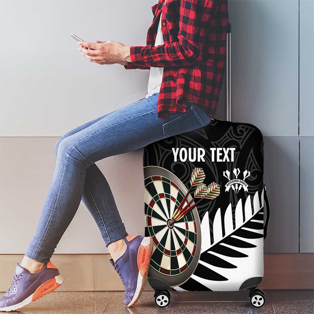 Personalised New Zealand Darts Luggage Cover Silver Fern Aotearoa Maori Pattern - Aussie Hoodie